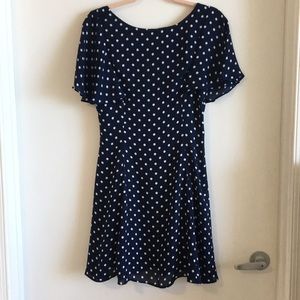 Zara Blue and White Polka Dot Spring Dress